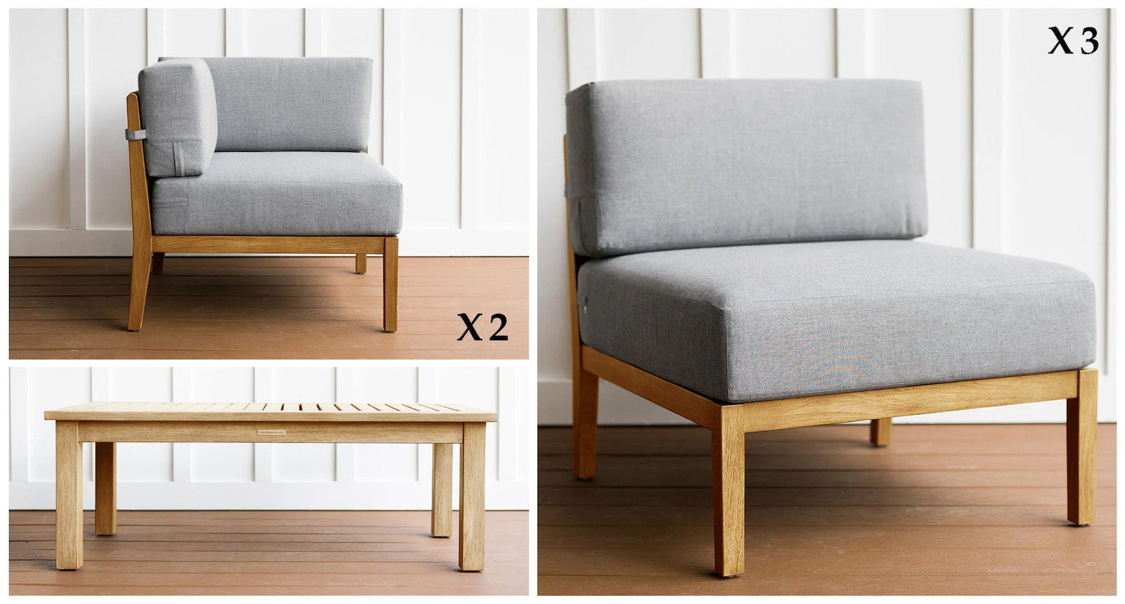 Capri Teak & Rope Outdoor Sectional