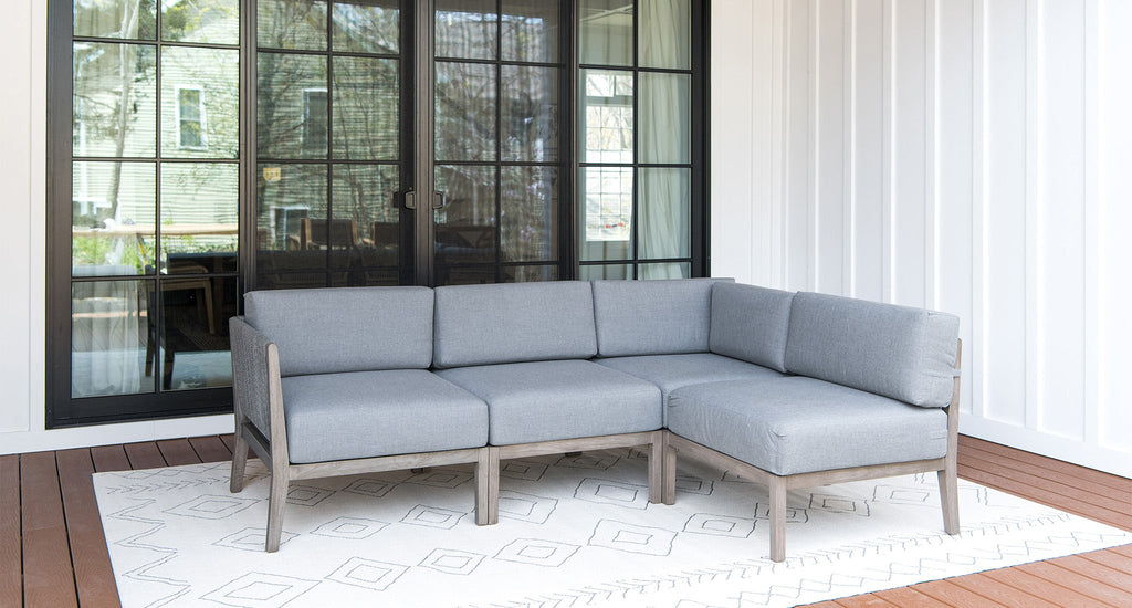 Fiji Teak & Rope Outdoor 4-Piece Sectional