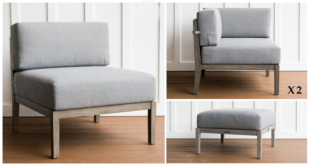 Fiji Teak & Rope Outdoor 4-Piece Daybed