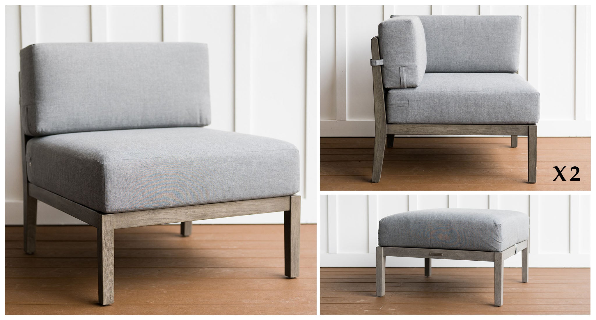 Fiji Teak & Rope Outdoor 4-Piece Daybed