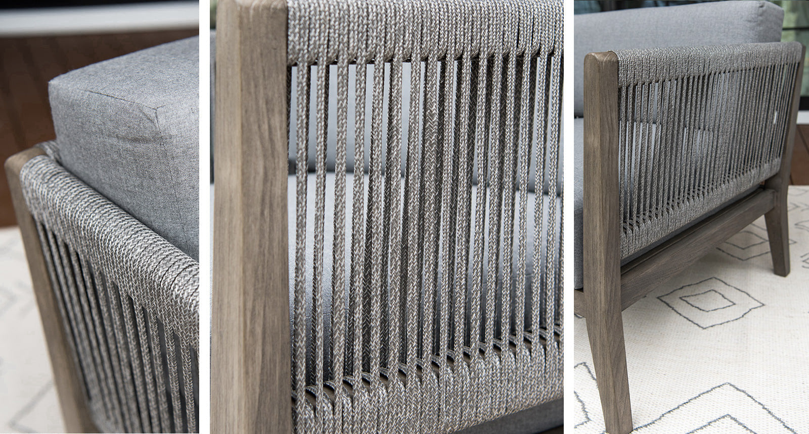 Fiji Teak & Rope Outdoor Club Chair Set