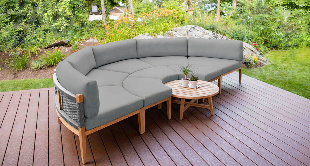 Santorini Gray Teak & Rope Outdoor Daybed