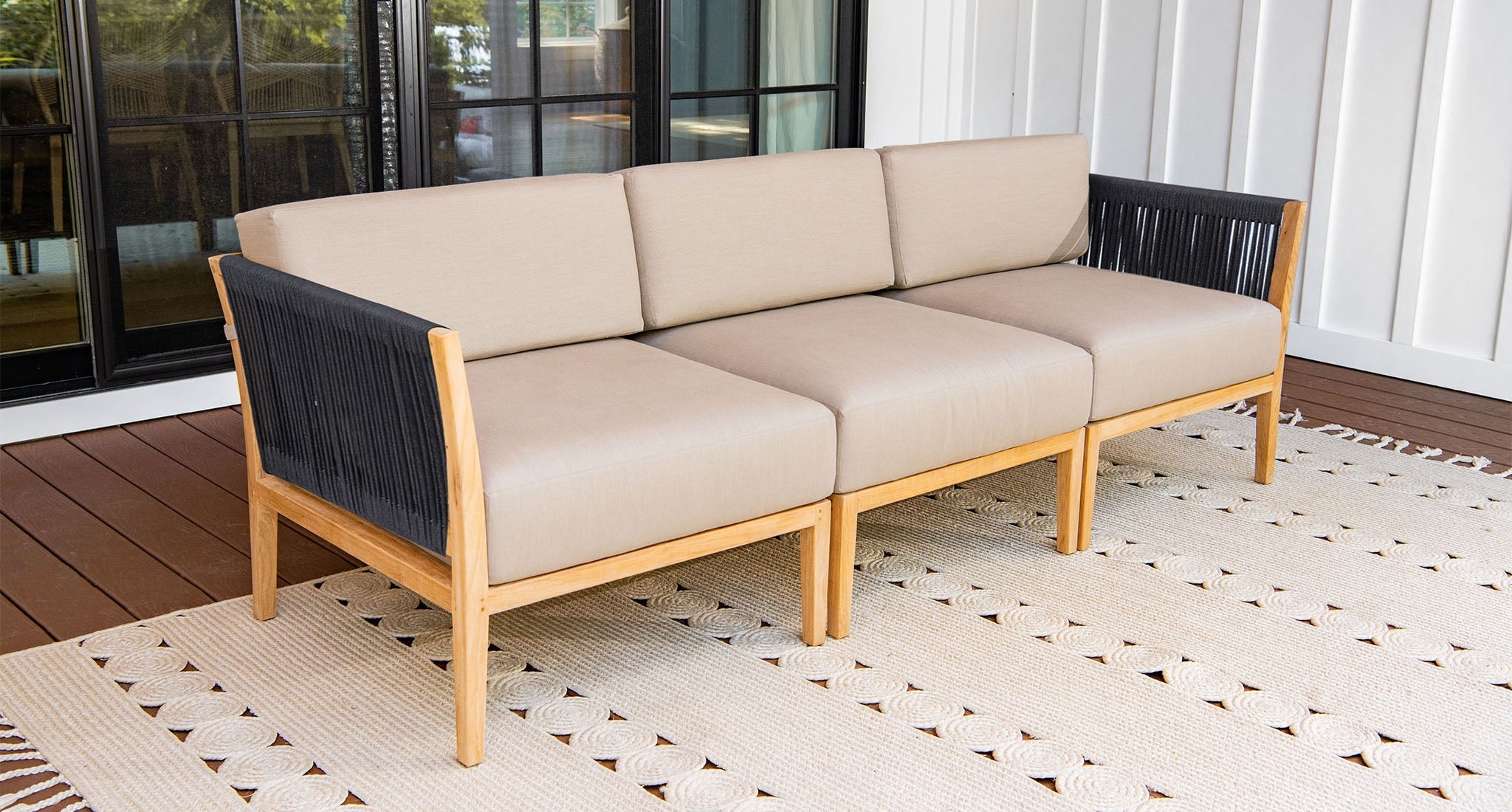 Malibu Teak & Rope Outdoor Sofa
