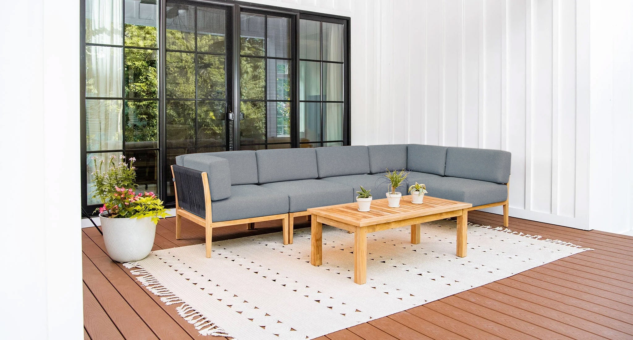 Malibu Teak & Rope Outdoor Sectional