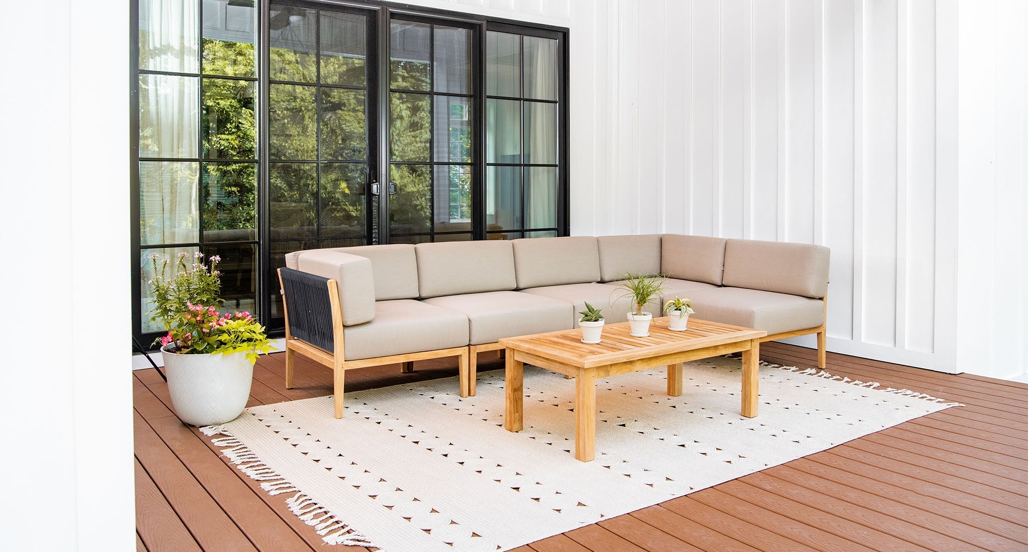Malibu Teak & Rope Outdoor Sectional