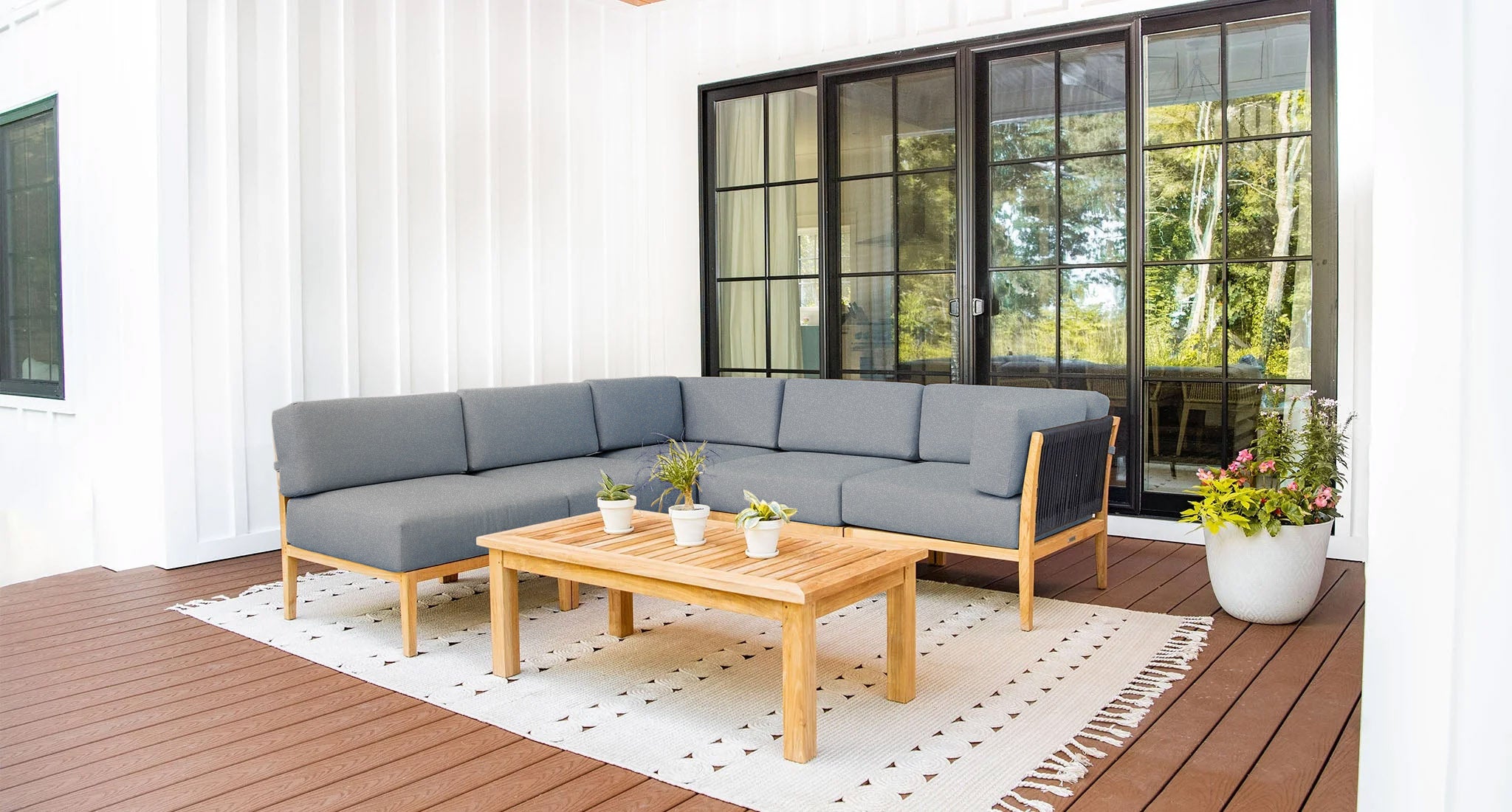 Malibu Teak & Rope Outdoor Sectional