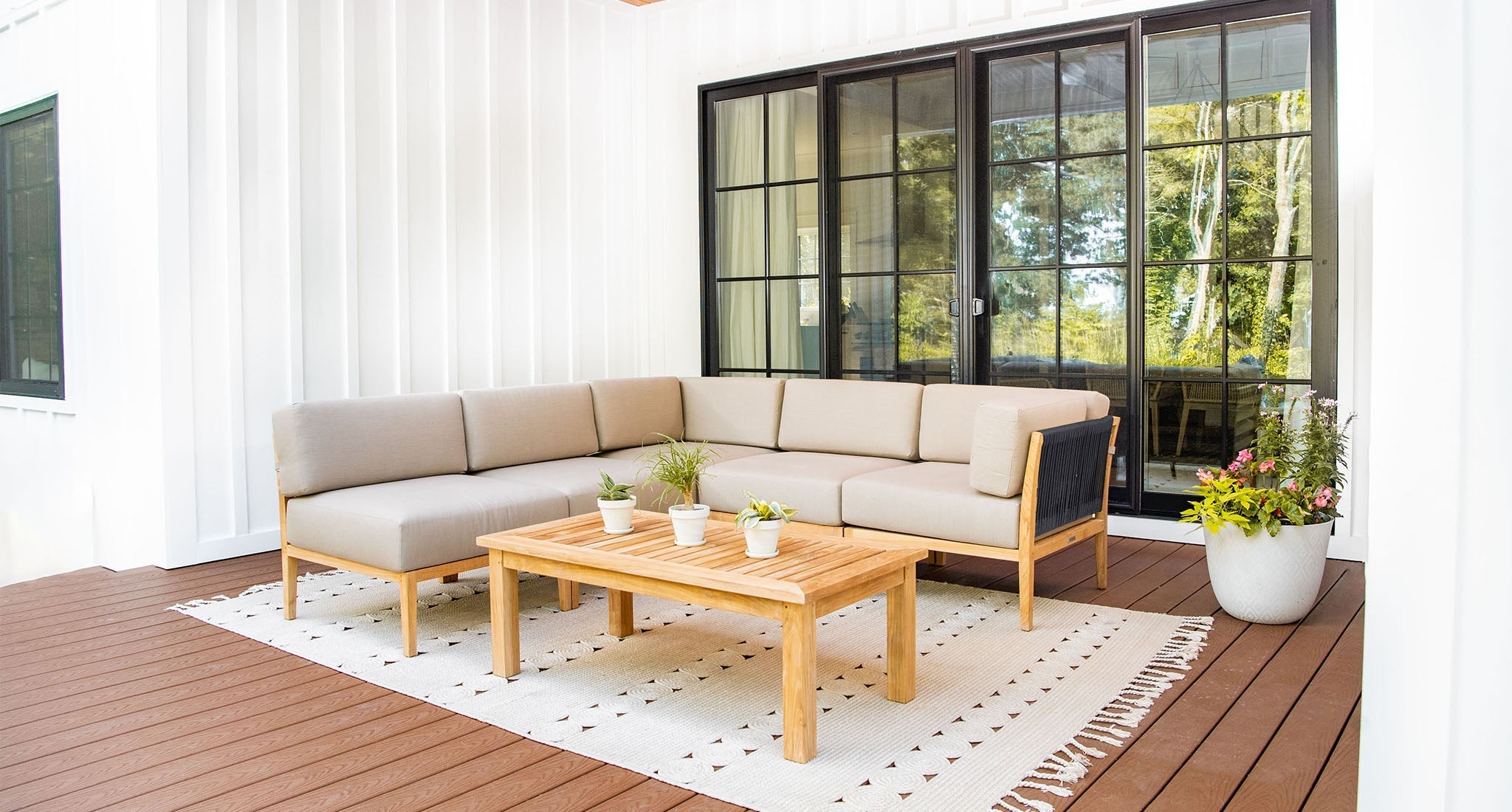 Malibu Teak & Rope Outdoor Sectional