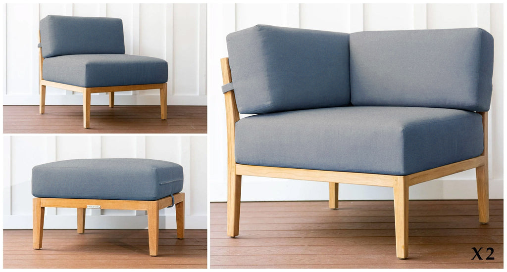 Malibu Teak & Rope Outdoor 4-Piece Daybed