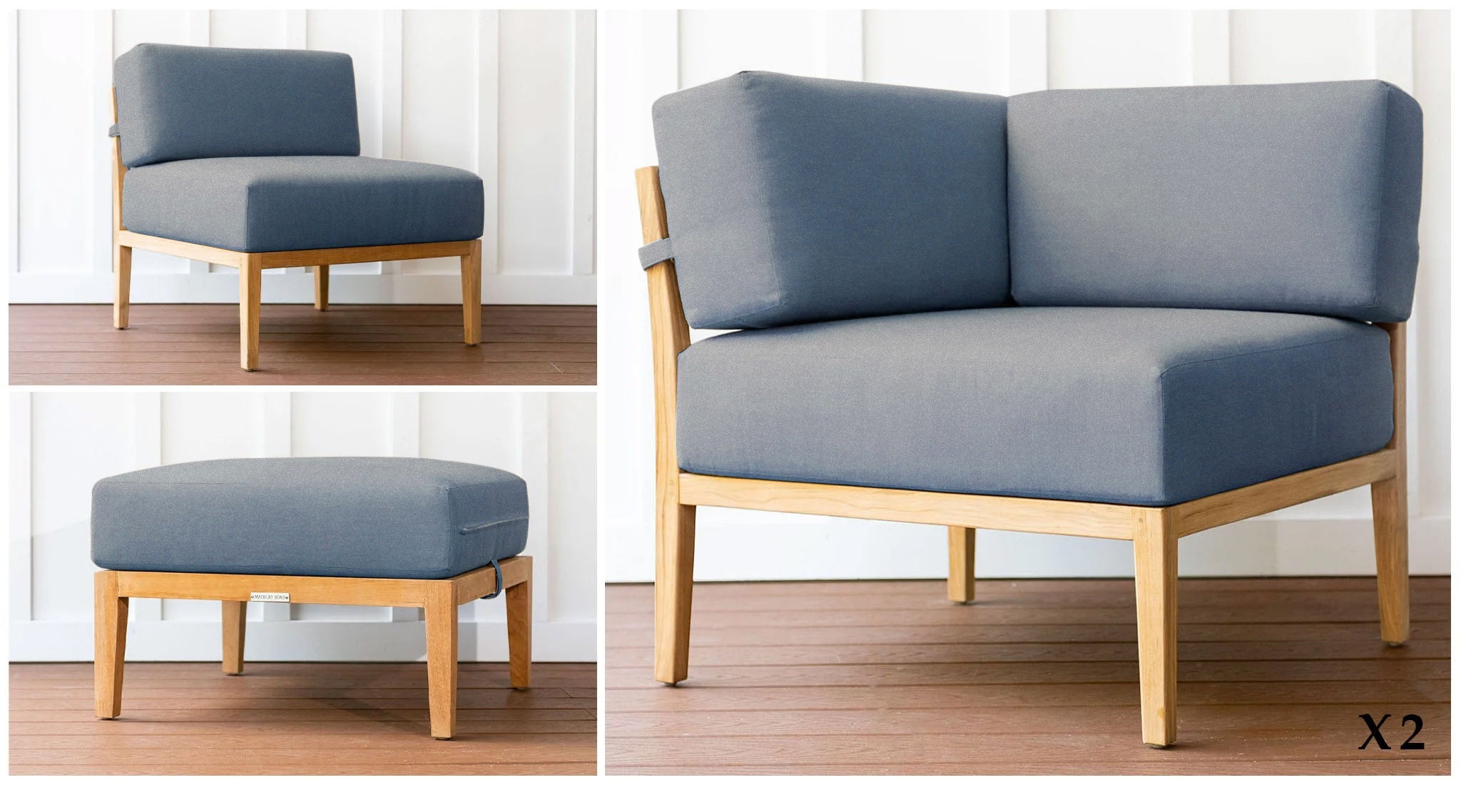 Malibu Teak & Rope Outdoor 4-Piece Daybed