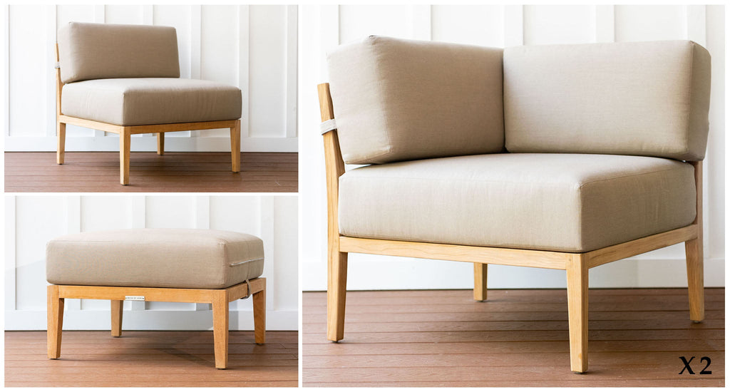 Malibu Teak & Rope Outdoor 4-Piece Daybed