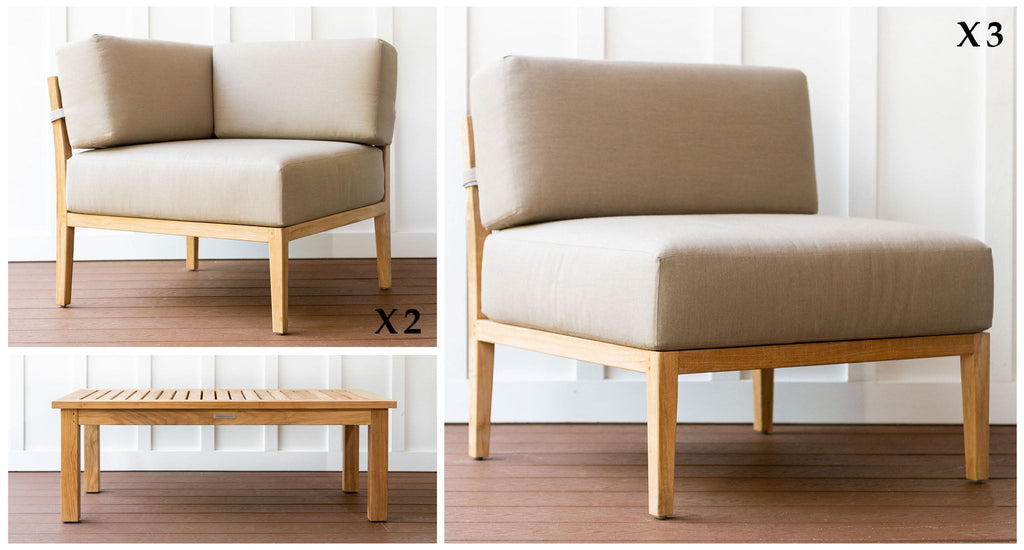 Malibu Teak & Rope Outdoor Sectional