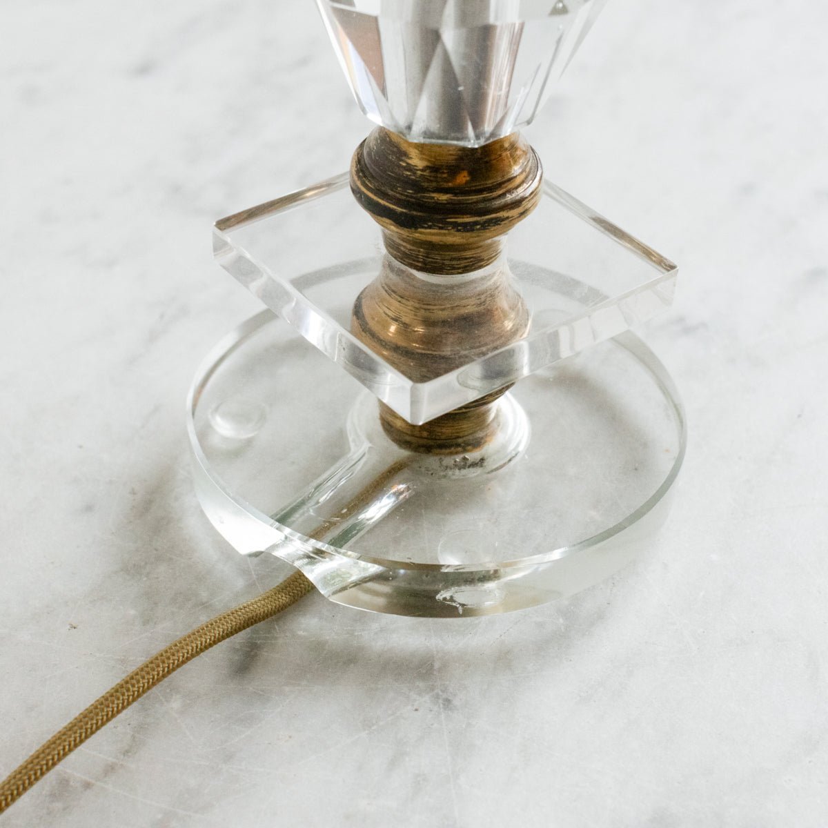 Petite Crystal Lamp with Brass Accents