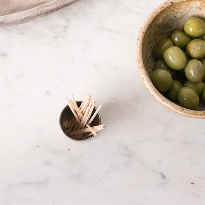 Petite Stoneware Bowl with Christofle Match Caddy