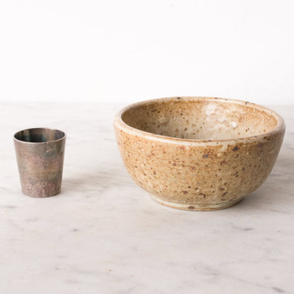 Petite Stoneware Bowl with Christofle Match Caddy