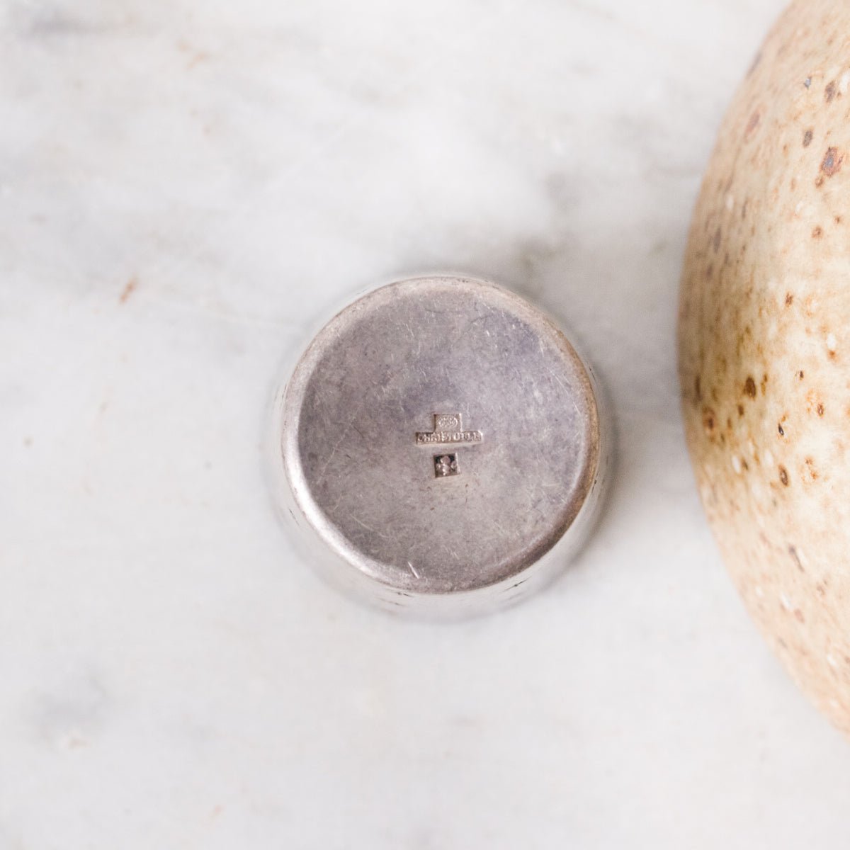 Petite Stoneware Bowl with Christofle Match Caddy