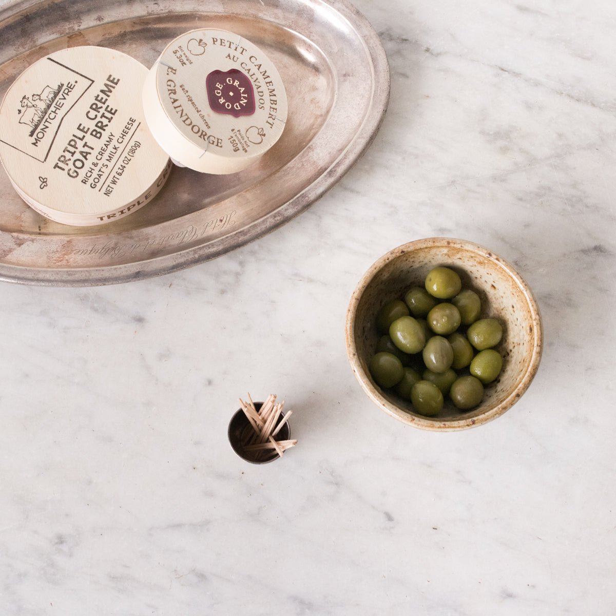 Petite Stoneware Bowl with Christofle Match Caddy