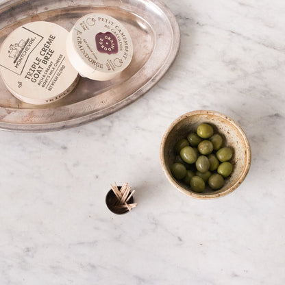 Petite Stoneware Bowl with Christofle Match Caddy