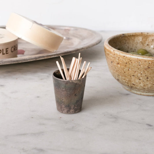 Petite Stoneware Bowl with Christofle Match Caddy