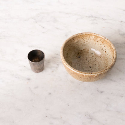 Petite Stoneware Bowl with Christofle Match Caddy