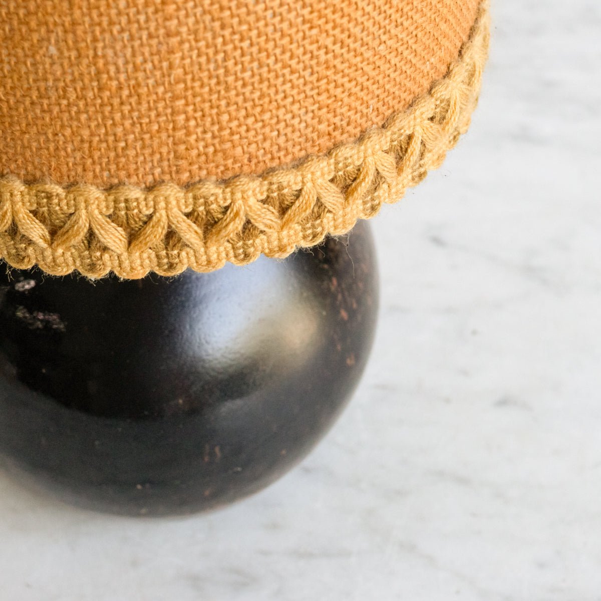 Petite Stoneware Lamp with Burlap Shade