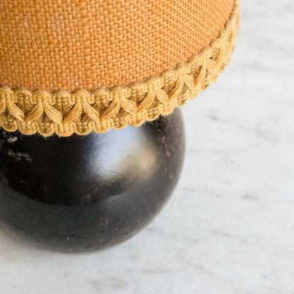 Petite Stoneware Lamp with Burlap Shade