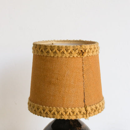 Petite Stoneware Lamp with Burlap Shade