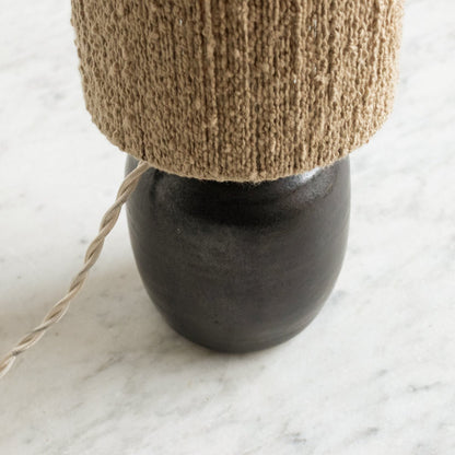 Petite Stoneware Lamp with Hemp Shade