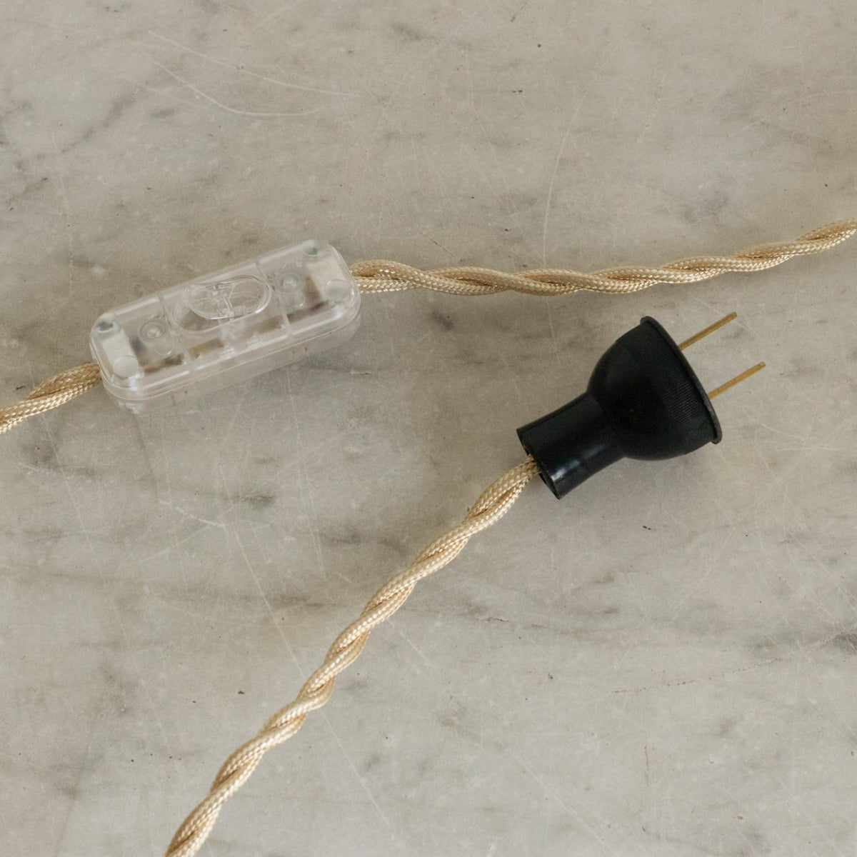 Pink Glass Lamp with Woven Shade