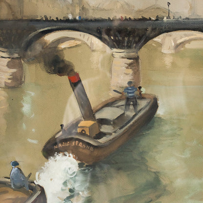Pont Des Arts Et Le Musée D’Orsay Watercolor Painting