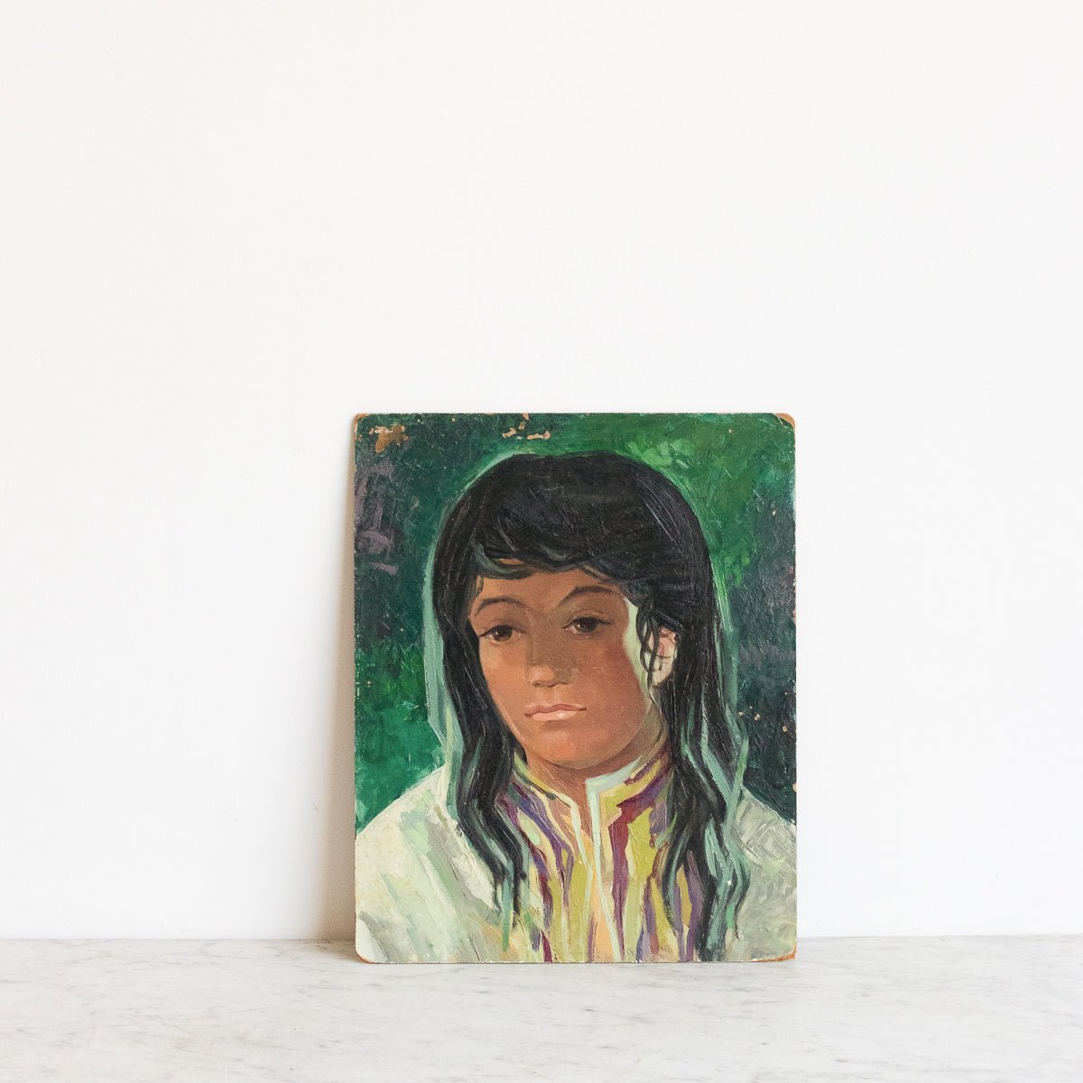 Portrait of Young Girl with Fringe Oil Painting