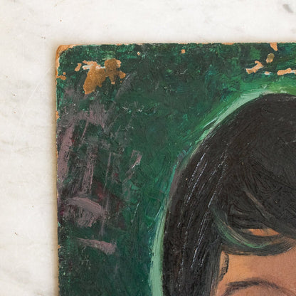 Portrait of Young Girl with Fringe Oil Painting