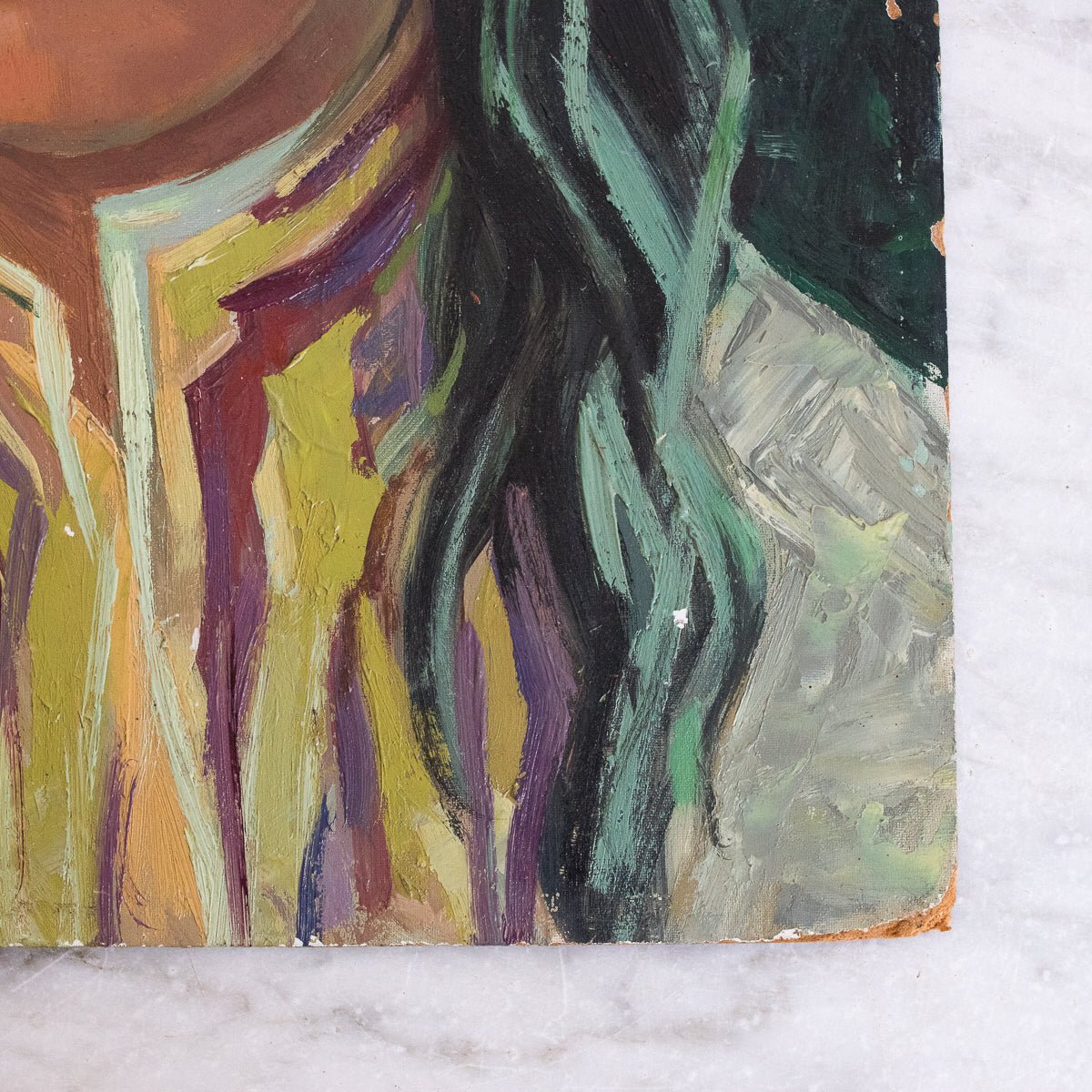 Portrait of Young Girl with Fringe Oil Painting