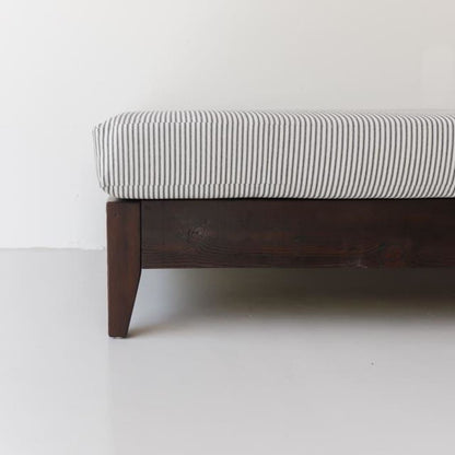 Reclaimed Wood Moroccan Lounger with Ticking Cushion | Floor Sample
