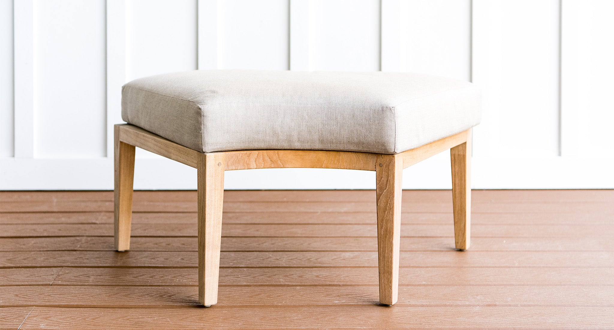 Santorini Teak & Rope Outdoor Ottoman