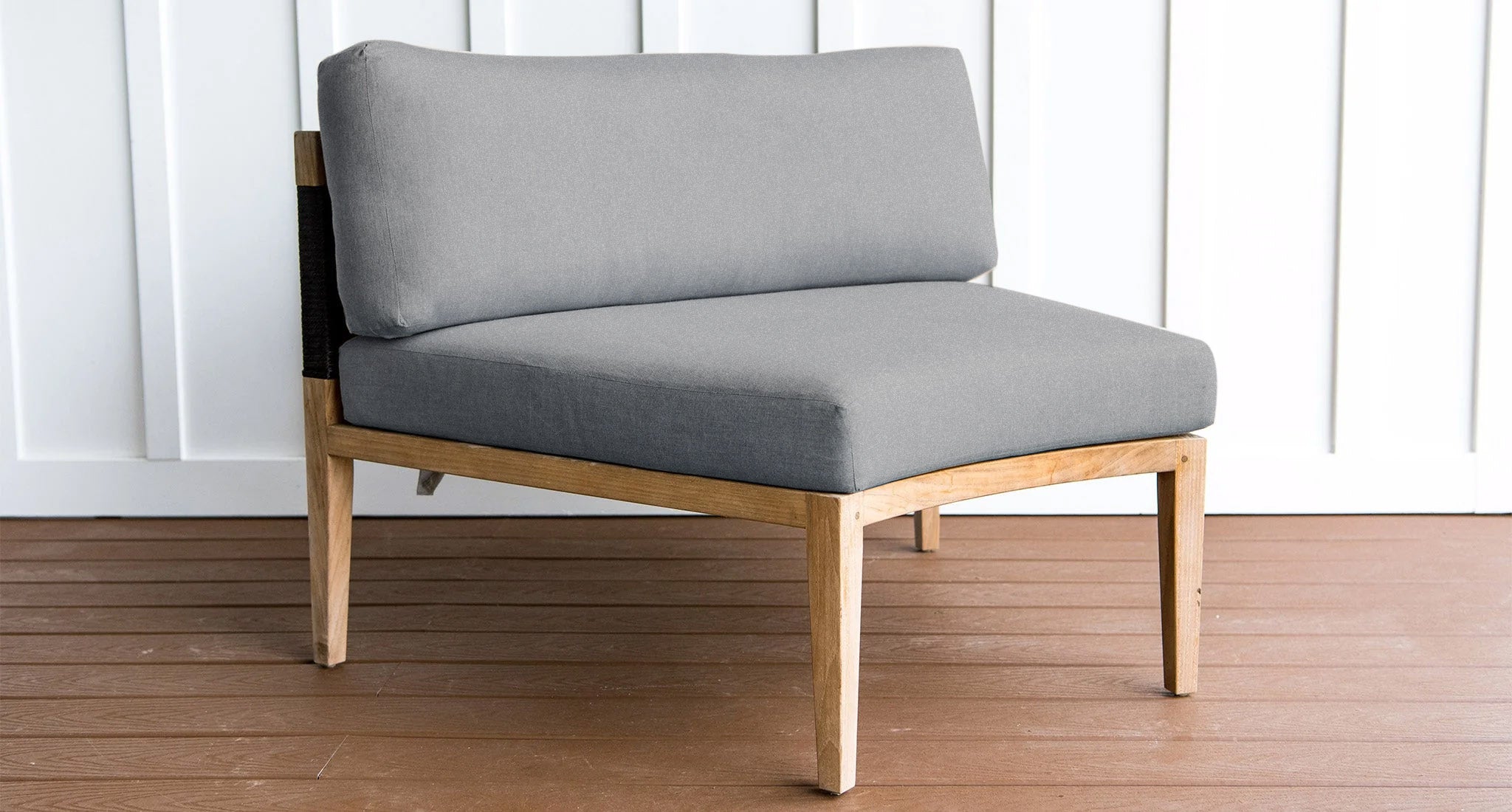 Santorini Teak & Rope Outdoor Couch Piece