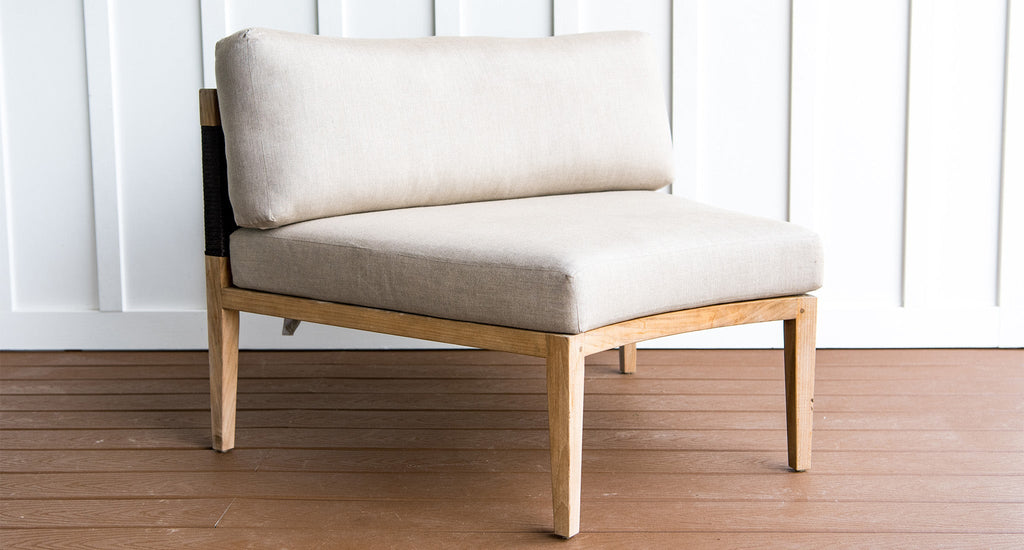 Santorini Teak & Rope Outdoor Couch Piece