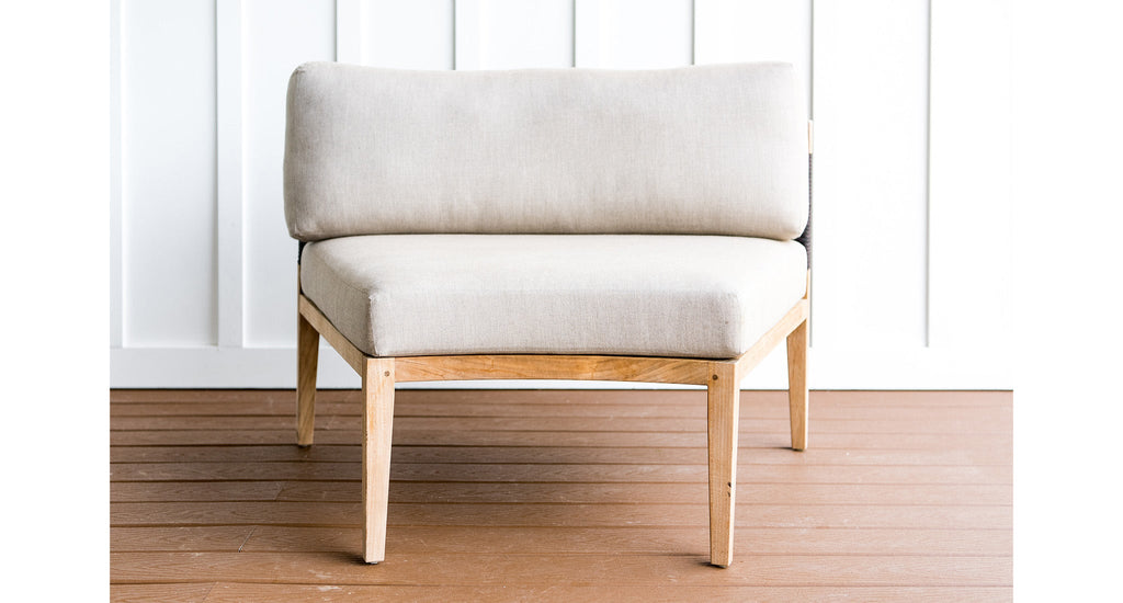 Santorini Teak & Rope Outdoor Couch Piece