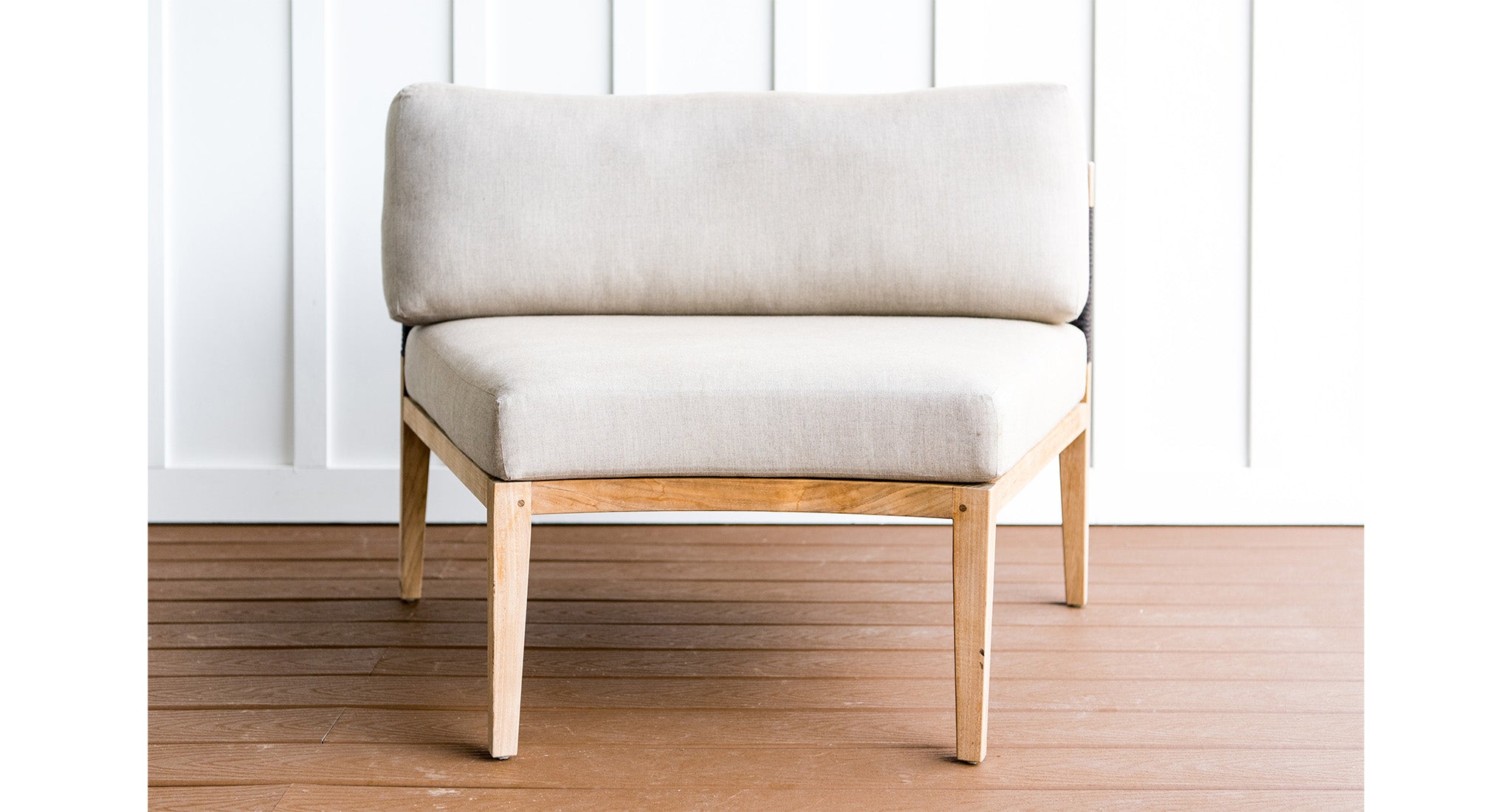 Santorini Teak & Rope Outdoor Couch Piece