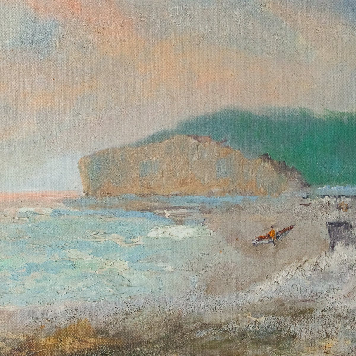 Seascape With Cliffs Oil Painting