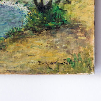 Seascape With Leafy Trees Oil Painting