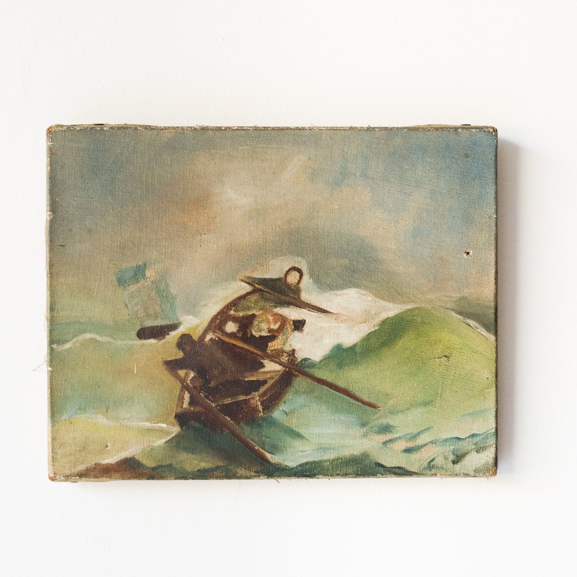Seascape With Small Boat Oil Painting