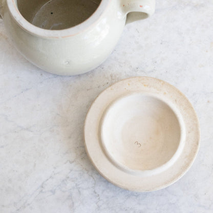 Stamped Stoneware Crock With Lid