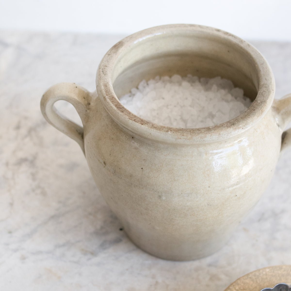 Stamped Stoneware Crock With Lid