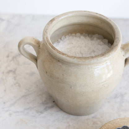 Stamped Stoneware Crock With Lid