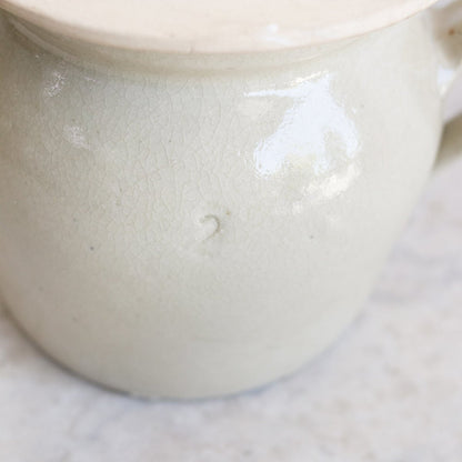 Stamped Stoneware Crock With Lid