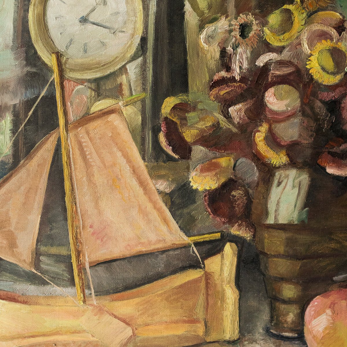 Still Life With Clock Oil Painting