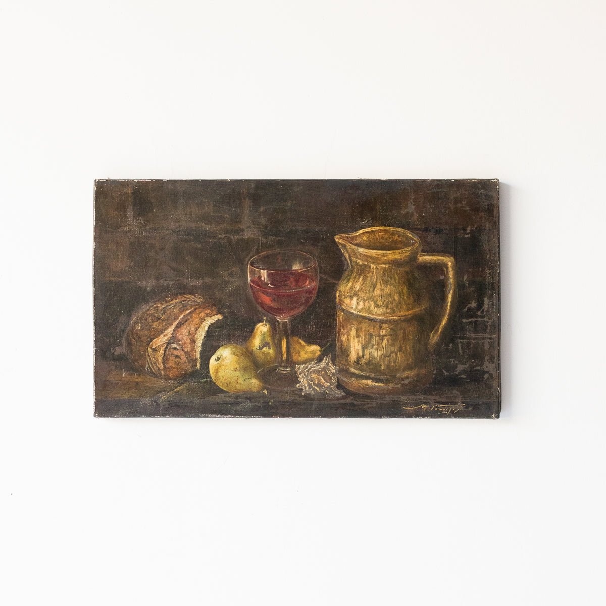 Still Life With Wine And Pears Oil Painting