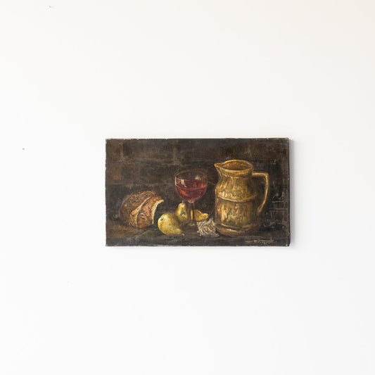Still Life With Wine And Pears Oil Painting