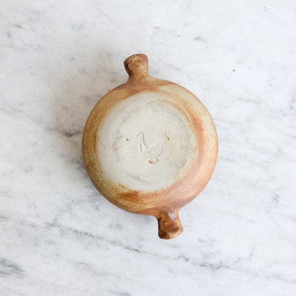 Stoneware Bowl with Chicken Stamp | Signed by Artist