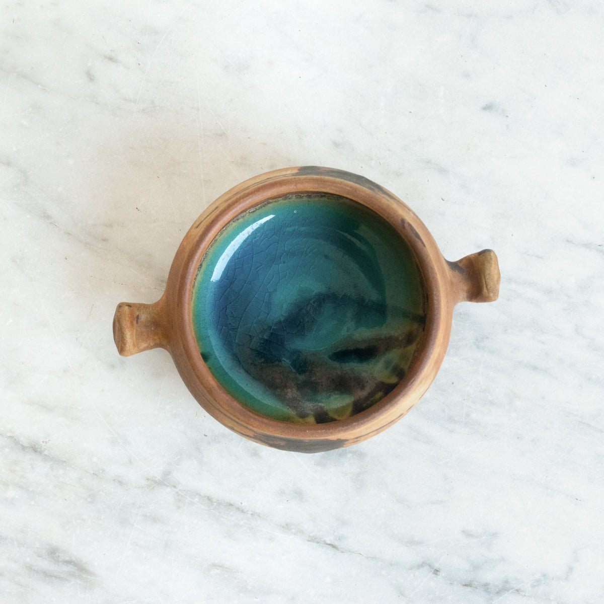 Stoneware Bowl with Chicken Stamp | Signed by Artist